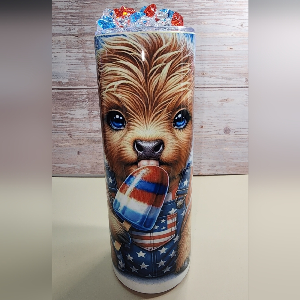 Baby Boy Cow 20oz Tumbler with Faux Ice Lid.